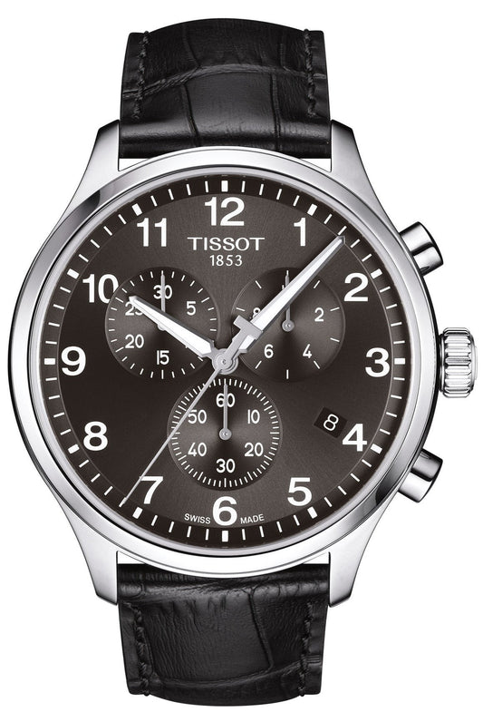 Tissot Chrono XL Vintage Quartz Black Dial Black Leather Strap Watch For Men - T116.617.16.062.00