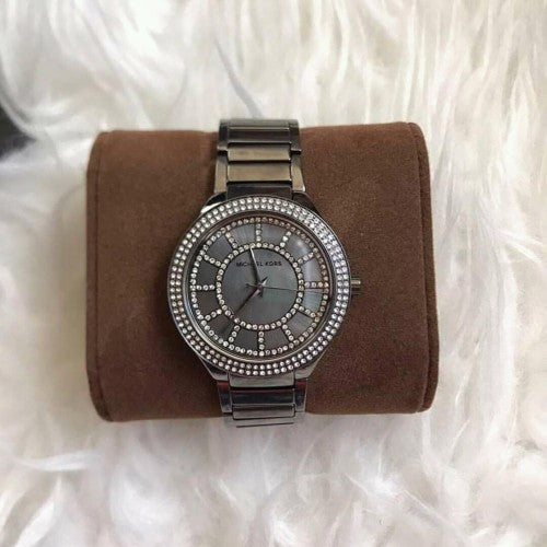 Michael Kors Kerry Gunmetal Dial Steel Strap Watch for Women - MK3410