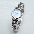 Emporio Armani Gianni T Bar Blue Dial Silver Steel Strap Watch For Women - AR1961