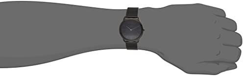 Calvin Klein Minimal Black Dial Black Mesh Bracelet Watch for Men - K3M214B1