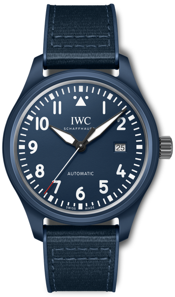 IWC Pilot’s Watch Automatic "Laureus Sport for Good" Edition Blue Dial Blue Nylon Strap Watch for Men - IW328101