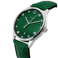 Gucci G-Timeless Quartz Mother of Pearl Green Dial Green Leather Strap Watch For Women - YA1264042