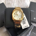 Marc Jacobs Mandy White Dial Gold Stainless Steel Strap Watch for Women - MJ3573