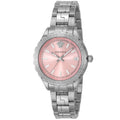 Versace Hellenyium Pink Dial Silver Steel Strap Watch for Women - V12010015