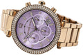 Michael Kors Parker Lilac Dial Gold Steel Strap Watch for Women - MK6169