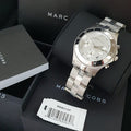 Marc Jacobs Blade White Dial SIlver Stainless Steel Strap Watch for Women - MBM3100