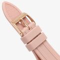 Guess Heiress Diamonds Rose Gold Dial Pink Rubber Strap Watch for Women - GW0407L3