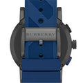 Burberry The City Sport Chronograph Black Dial Blue Rubber Strap Watch For Men - BU9807