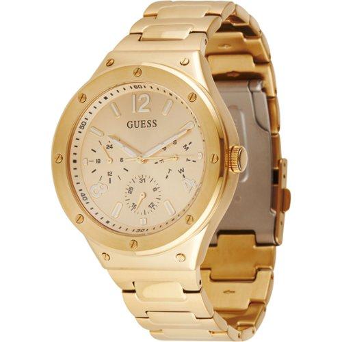 Guess Scope Gold Dial Gold Steel Strap Watch for Men - GW0454G2