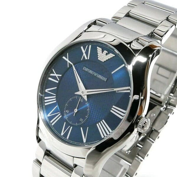 Emporio Armani Valente Quartz Blue Dial Silver Steel Strap Watch For Men - AR11085