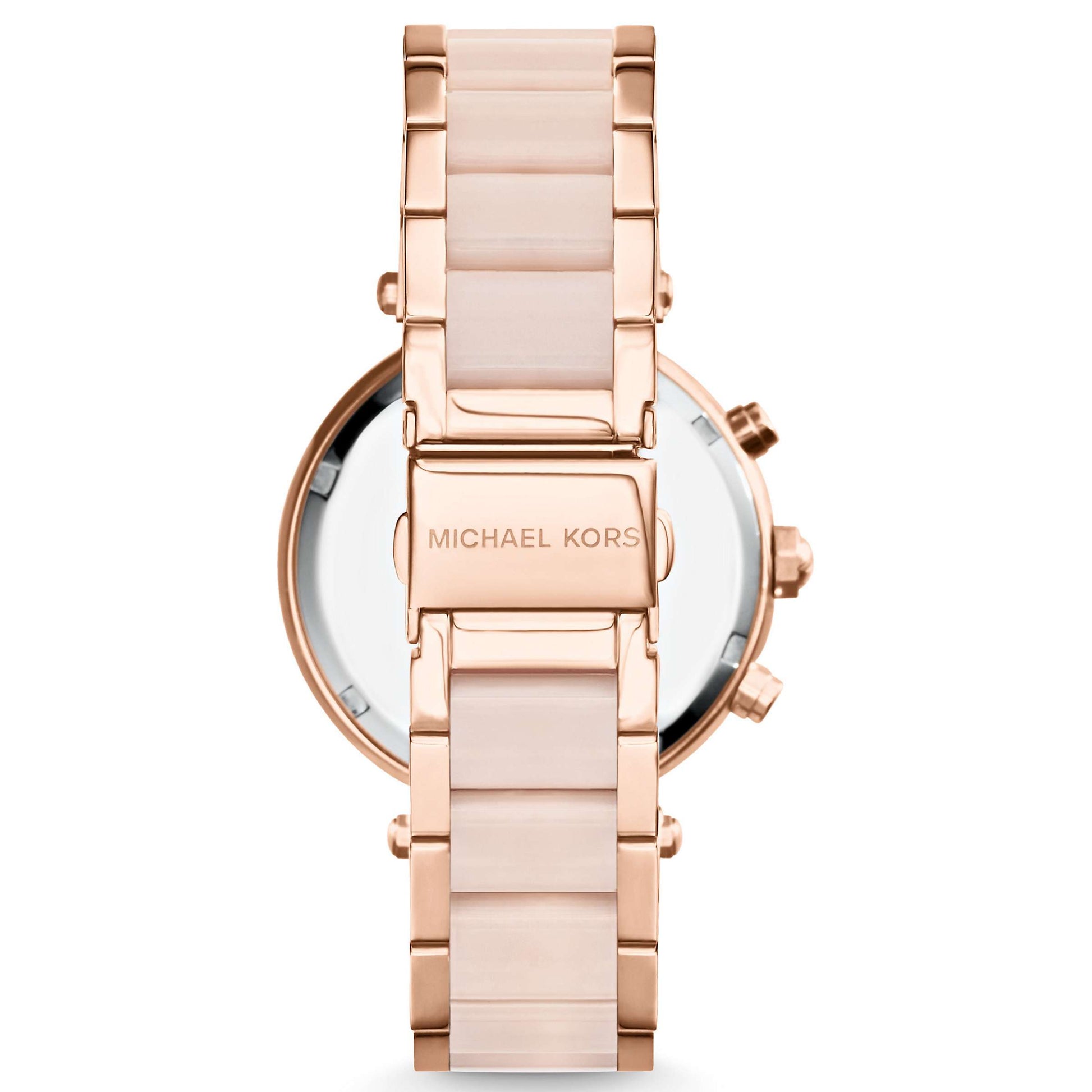 Michael Kors Parker Pink Dial Two Tone Steel Strap Watch for Women - MK5896