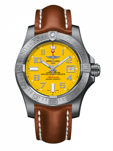 Breitling Avenger 11 Seawolf Stainless Steel Cobra Yellow Dial Mens Watch - A1733110/I519/434X
