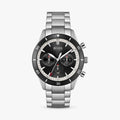 Hugo Boss Santiago Chronograph Black Dial Silver Steel Strap Watch for Men - 1513862