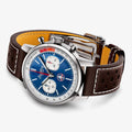 Breitling Top Time B01 Shelby Cobra Blue Dial Brown Leather Strap Watch for Men - AB01763A1C1X1