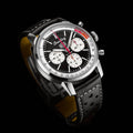 Breitling Top Time B01 Deus Black Dial Black Leather Strap Watch for Men - AB01765A1B1X1