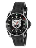 Gucci Dive Feline Quartz Black Dial Black Rubber Strap Watch For Men - YA136323