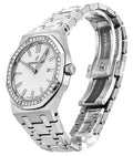 Audemars Piguet Royal Oak Quartz Diamonds White Dial Silver Steel Strap Watch for Women - 67651ST.ZZ.1261ST.01