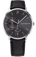 Tommy Hilfiger Brooklyn Black Dial Black Leather Strap Watch for Men - 1791509