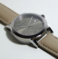 Burberry The City Silver Dial Beige Leather Strap Unisex Watch - BU9010