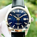 Tissot Gentleman Powermatic 80 Silicium Blue Dial Black Leather Strap Watch For Men - T127.407.16.041.01