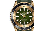 Breitling Superocean Automatic 42 Green Dial Green Rubber Strap Watch for Men - N17375201L1S1