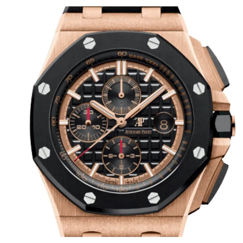 Audemars Piguet Royal Oak Offshore Chronograph Black Dial Black Rubber Strap Watch for Men - 26401RO.OO.A002CA.02