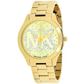 Michael Kors Slim Runway Gold Dial Gold Steel Strap Watch for Women - MK3590