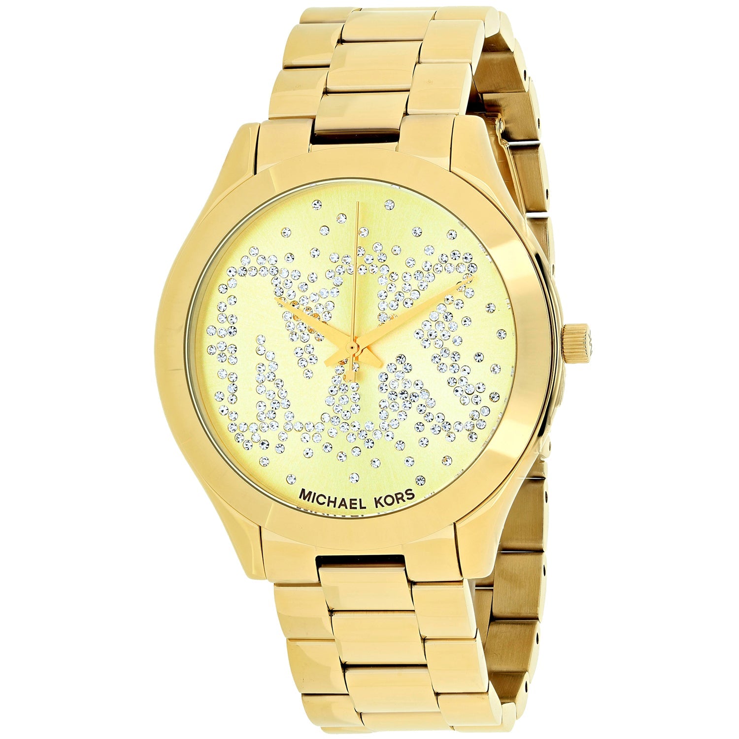 Michael Kors Slim Runway Gold Dial Gold Steel Strap Watch for Women - MK3590