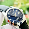 Tissot Gentleman Powermatic 80 Silicium Blue Dial Black Leather Strap Watch For Men - T127.407.16.041.01