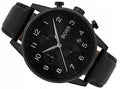 Hugo Boss Navigator Chronograph Black Dial Black Leather Strap Watch for Men - 1513497