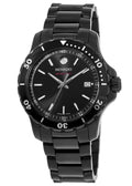 Movado Series 800 Black Dial Black Steel Strap Watch For Men - 2600143