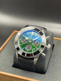 Breitling Superocean Heritage B01 Chronograph 44 Limited Edition Green Dial Black Mesh Bracelet Watch for Men - AB01621A1L1S1