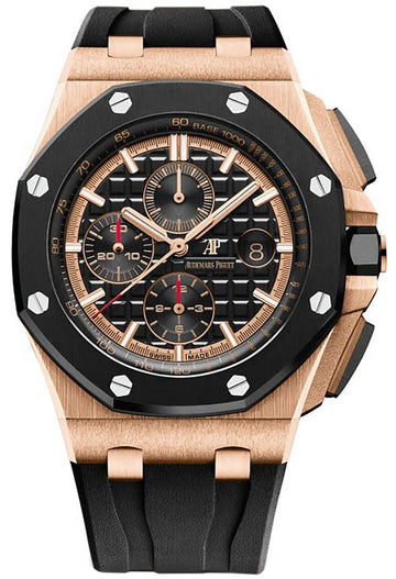 Audemars Piguet Royal Oak Offshore Chronograph Black Dial Black Rubber Strap Watch for Men - 26401RO.OO.A002CA.02