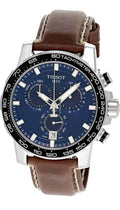 Tissot Supersport Chrono Blue Dial Brown Leather Strap Watch For Men - T125.617.16.041.00