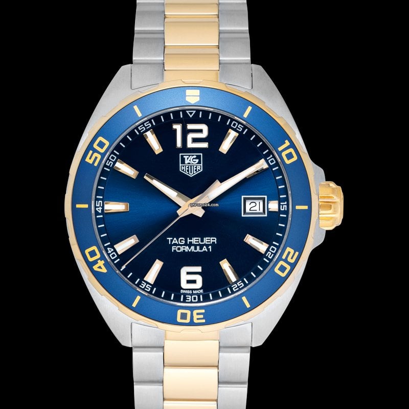 Tag Heuer Formula 1 Analog Quartz 41mm Blue Dial Two Tone Steel Strap Watch for Men - WAZ1120.BB0879