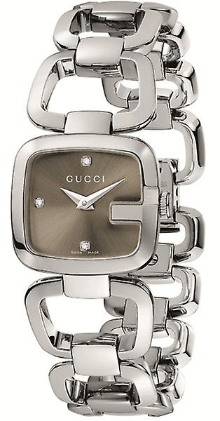 Gucci G-Gucci Quartz Brown Dial Silver Steel Strap Watch For Women - YA125503