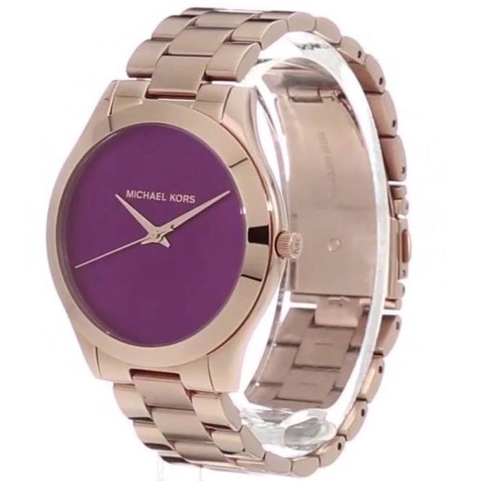 Michael Kors Pink Dial Rose Gold Steel Strap Watch for Women - MK3550