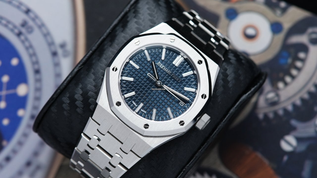 Audemars Piguet Royal Oak Automatic Blue Dial Silver Steel Strap Watch for Men - 15550ST.OO.1356ST.02