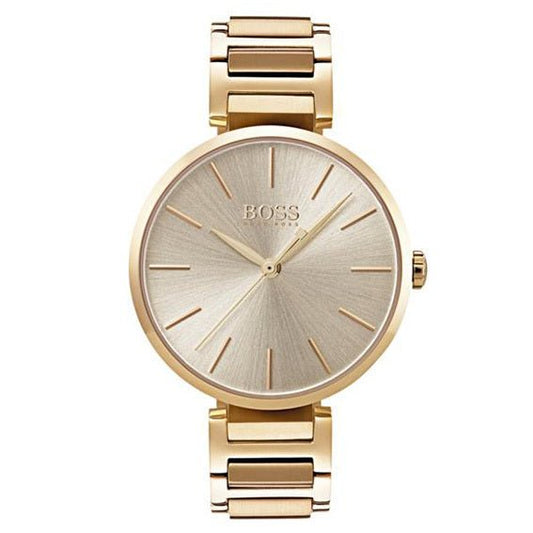 Hugo Boss Allusion Gold Dial Gold Steel Strap Watch for Women - 1502415