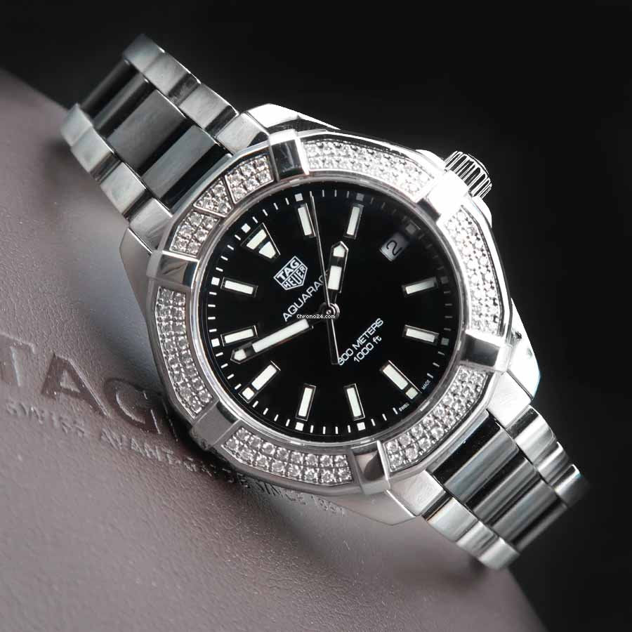 Tag Heuer Aquaracer Quartz 35mm Diamond Black Dial Two Tone Steel Strap Watch for Men - WAY131E.BA0913