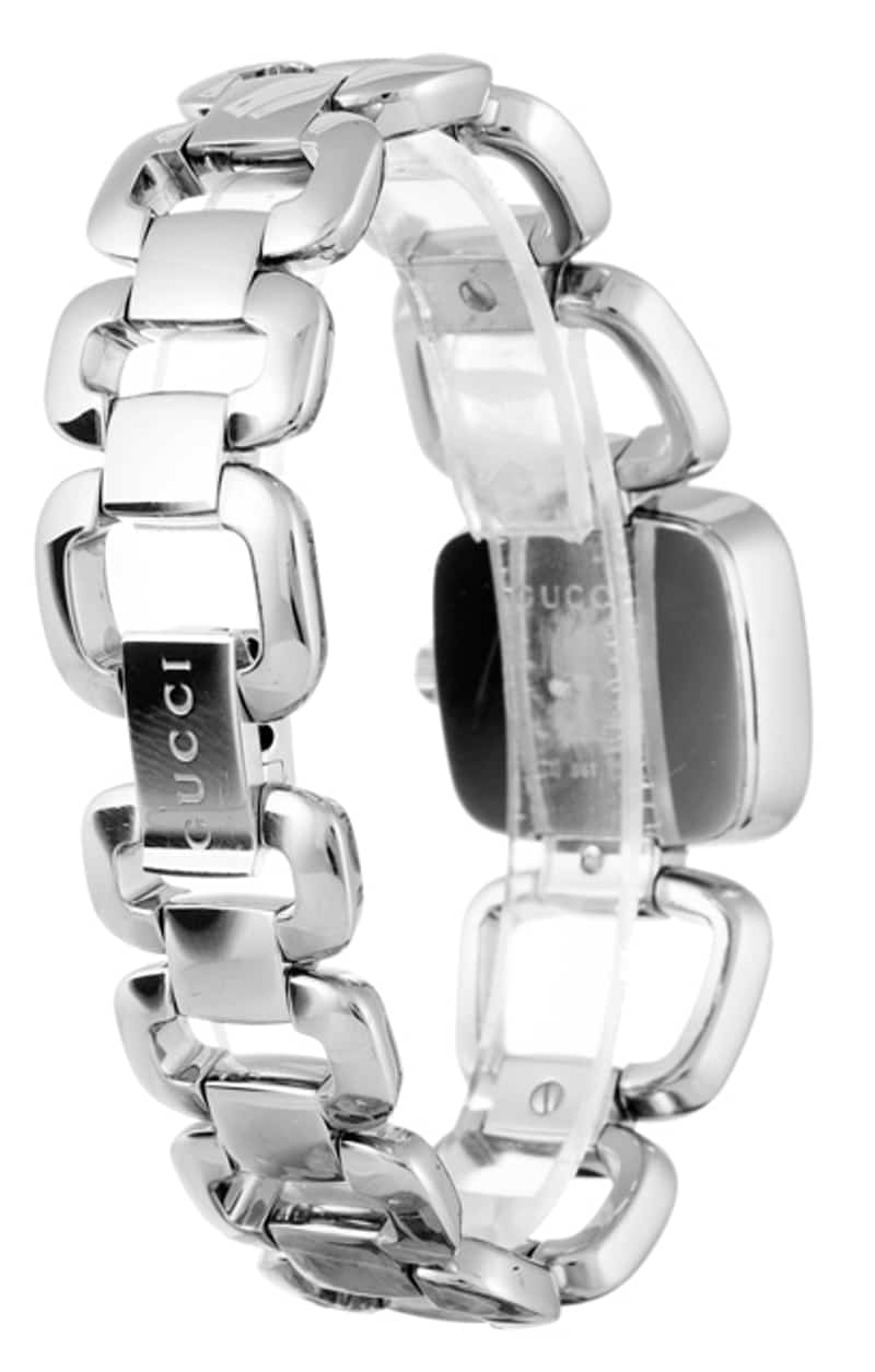 Gucci G Diamond Quartz Black Dial Silver Steel Strap Watch For Women - YA125509