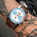 Breitling Top Time Deus Limited Edition White Dial Brown Leather Strap Watch for Men - A233112A1A1X1