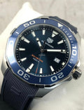 Tag Heuer Aquaracer Quartz 43mm Blue Dial Blue Rubber Strap Watch for Men -  WAY101C.FC6153