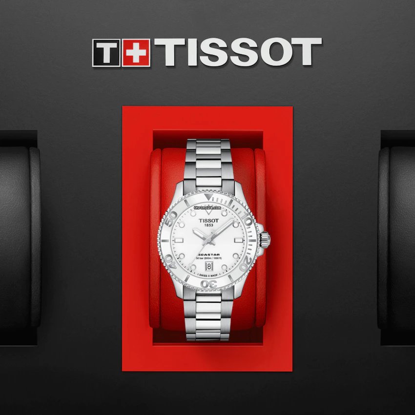 Tissot Seastar 1000 Lady White Dial Silver Steel Strap Watch for Women - T120.210.11.011.00