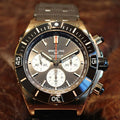 Breitling Super Chronomat B01 44 Brown Dial Brown Rubber Strap Watch for Men - RB0136E31Q1S1