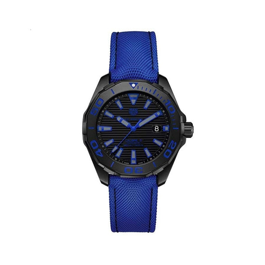 Tag Heuer Aquaracer Calibre 5 Automatic Titanium Blue Dial Blue Nylon Strap Watch for Men - WAY208B.FC6382