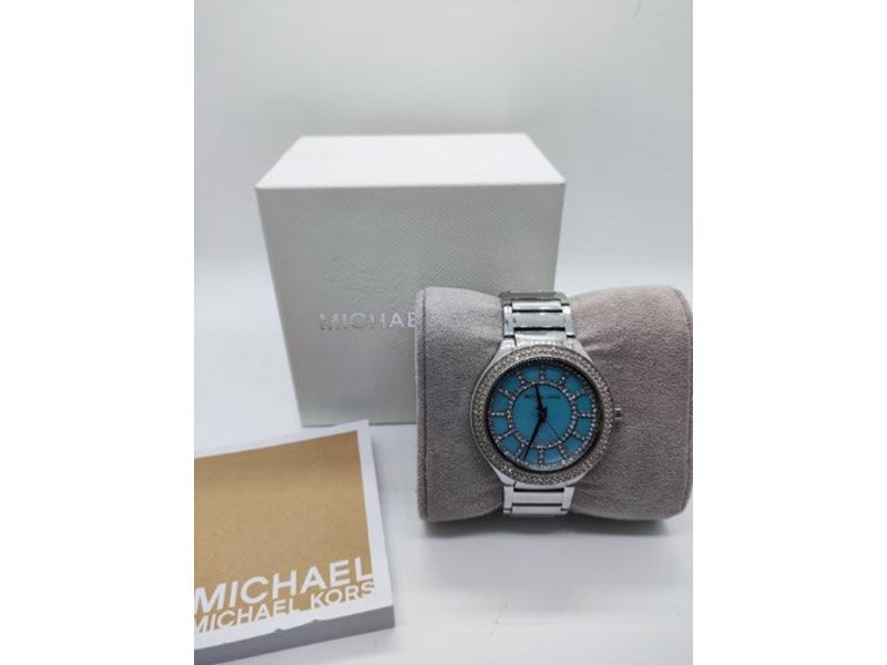 Michael Kors Kerry Mother of Pearl Dial Silver Stainless Steel Strap Watch for Women - MK3395