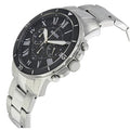 Fossil Grant Sport Chronograph Black Dial Silver Steel Strap Watch for Men - FS5236