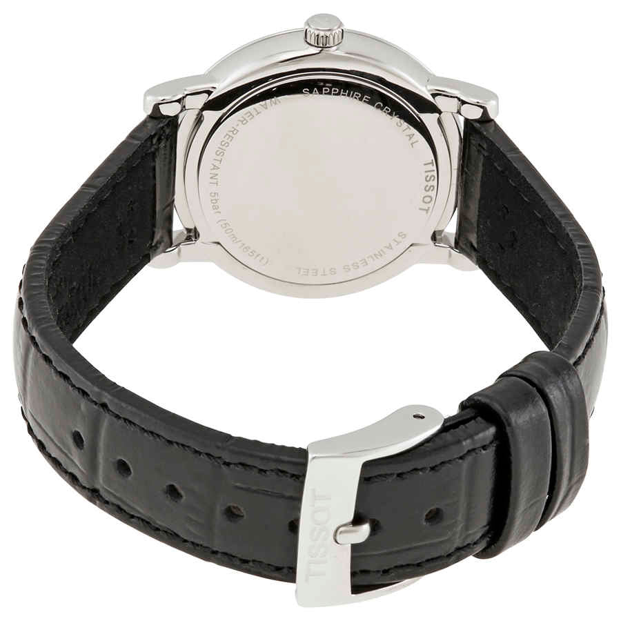 Tissot Carson Premium Lady Silver Dial Black Leather Strap Watch For Women - T122.210.16.033.00