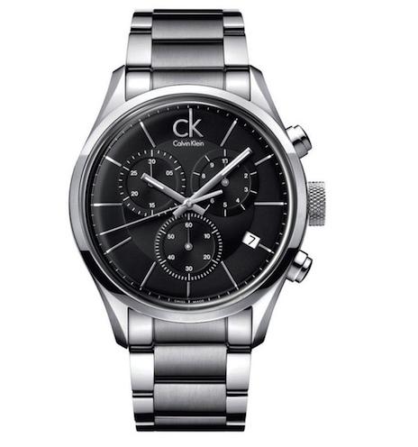 Calvin Klein Post Minimal Chronograph Black Dial Silver Steel Strap Watch for Men - K7627161